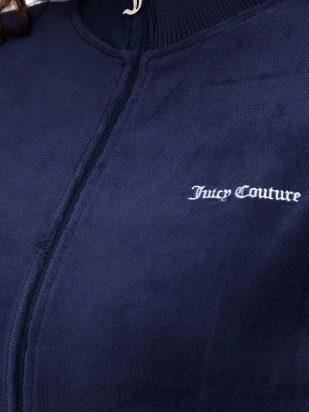 Juicy Couture Navy Blue Velour Zip Jacket (new)